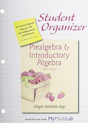 student organizer for prealgebra and introductory algebra and mylab math standalone access card package 1st