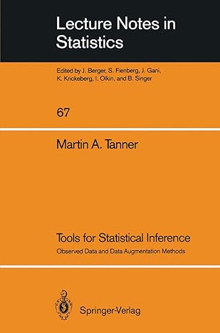 tools for statistical inference observed data and data augmentation methods 1st edition martin a tanner