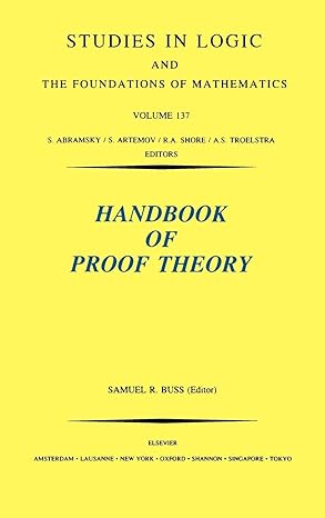 handbook of proof theory 1st edition s r buss 0444898409, 978-0444898401