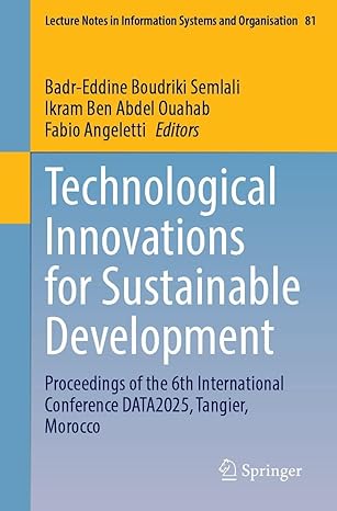 technological innovations for sustainable development proceedings of the 6th international conference