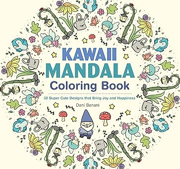 kawaii mandala coloring book 32 super cute designs that bring joy and happiness adorable line art of cats