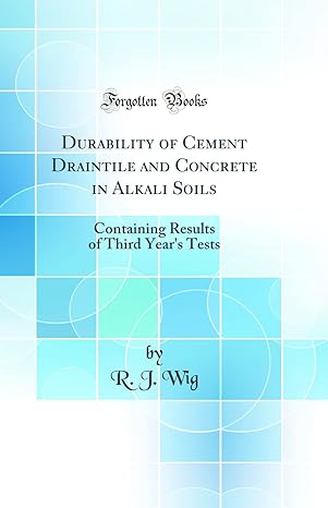 durability of cement draintile and concrete in alkali soils containing results of third years tests 1st