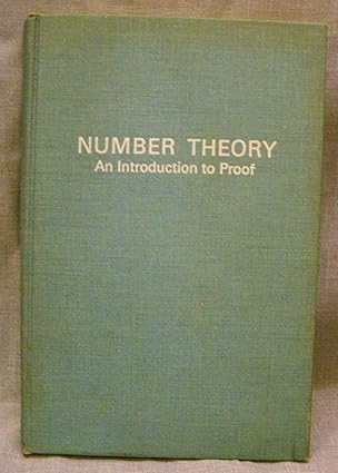 number theory an introduction to proof 1st edition charles vanden eynden 0700223088, 978-0700223084