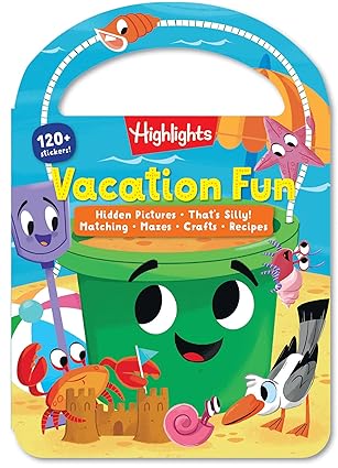vacation fun kids travel activity book for ages 36 with over 120 stickers puzzles crafts and games for road