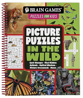 brain games puzzles for kids picture puzzles in the wild spot changes find hidden animals optical illusions
