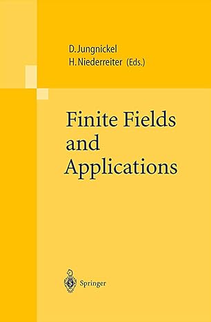 finite fields and applications proceedings of the fifth international conference on finite fields and