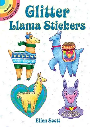 glitter llama stickers 1st edition ellen scott 0486829138, 978-0486829135