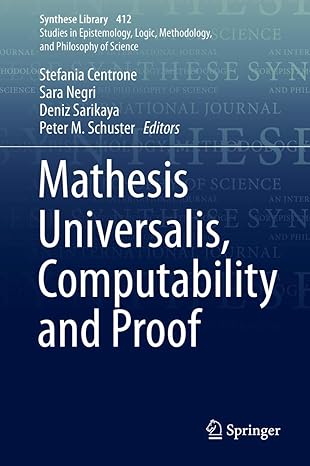 mathesis universalis computability and proof 1st edition centrone 3030204464, 978-3030204464