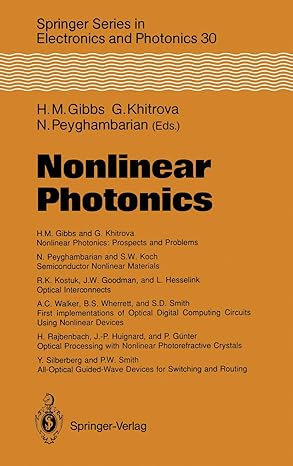 nonlinear photonics 1st edition hyatt m gibbs ,galina khitrova ,nasser peyghambarian 3642754406,