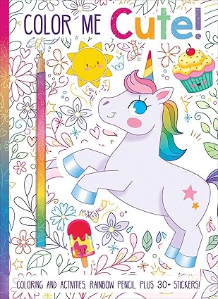color me cute coloring book with rainbow pencil 1st edition courtney acampora ,heather burns 164517445x,