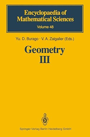 geometry iii theory of surfaces 1st edition yu d burago ,v a zalgaller 3642081029, 978-3642081026