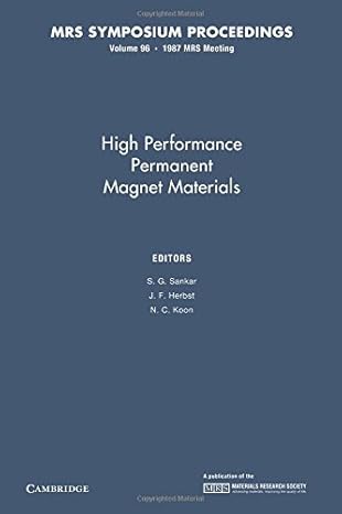 high performance permanent magnet materials volume 96 1st edition s g sankar ,j f herbst ,n c koon