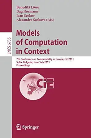 models of computation in context 7th conference on computability in europe cie 2011 sofia bulgaria june 27