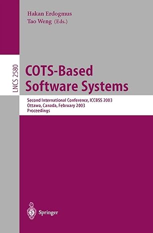 cots based software systems second international conference iccbss 2003 ottawa canada february 10 13 2003 1st