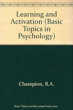 learning and activiation 1st edition r a champion ,richard annells champion 0471143952, 978-0471143956