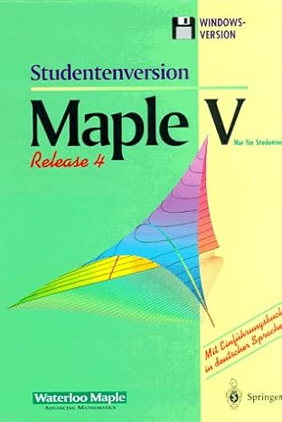 maple v release 4 windows version 1st edition waterloo maple incorporated 3540145613, 978-3540145615