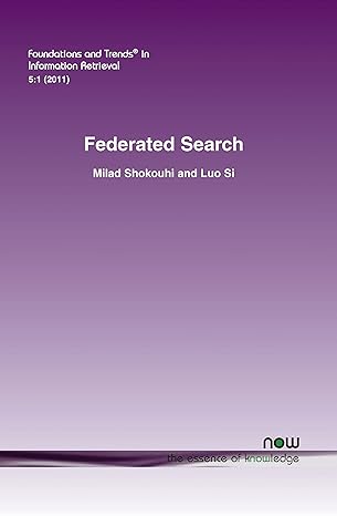 federated search 1st edition milad shokouhi ,luo si 1601984227, 978-1601984227