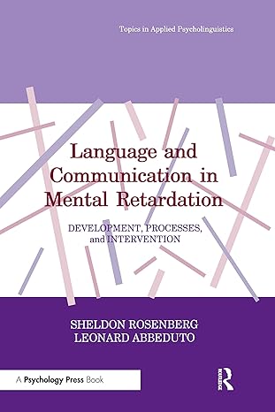 language and communication in mental retardation development processes and intervention 1st edition sheldon