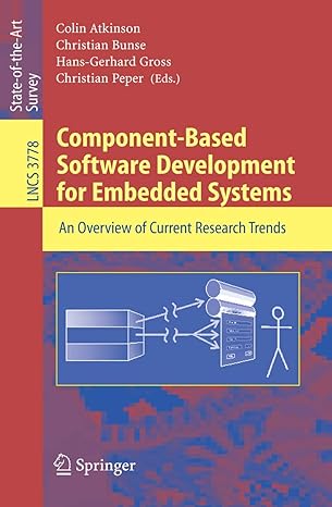component based software development for embedded systems an overview of current research trends 1st edition