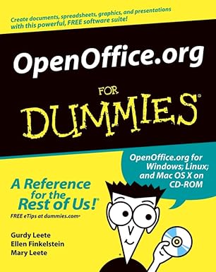 openoffice org for dummies 1st edition gurdy leete ,ellen finkelstein ,mary leete 0764542222, 978-0764542220