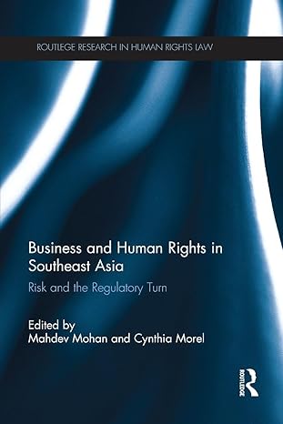 business and human rights in southeast asia risk and the regulatory turn 1st edition cynthia morelmahdev