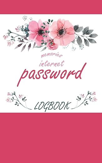 memories password logbook momories password booklog to protect usernames and passwords login and private