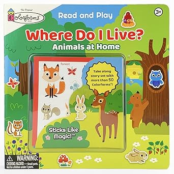 colorforms where do i live forest animals reusable sticker activity book clings for toddlers 3 7 1st edition