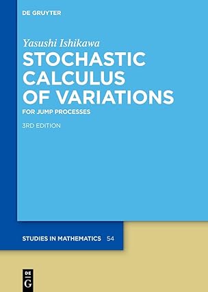 stochastic calculus of variations for jump processes 1st edition yasushi ishikawa 3110675285, 978-3110675283