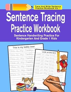 sentence tracing practice workbook sentence handwriting practice for kindergarten and grade 1 kids 1st