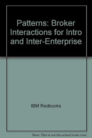 patterns broker interactions for intro and inter enterprise 1st edition ibm redbooks ,carla sadtler
