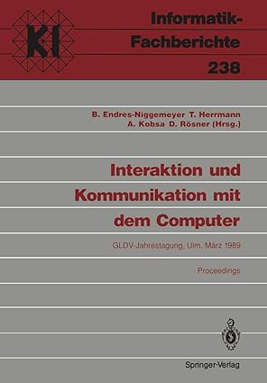 interaktion und kommunikation mit dem computer jahrestagung der gesellschaft fa 1/4r linguistische