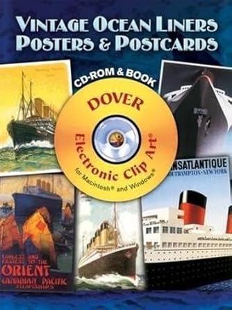 vintage ocean liners posters and postcards cd rom and book 1st edition clip art carol belanger grafton