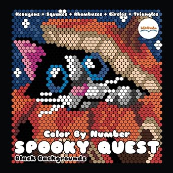 spooky quest color by number hidden picture activity coloring book for adults and teens with creepy cuties on