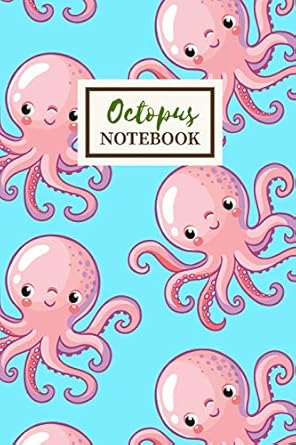 octopus notebook cute journal gift college ruled medium spacing between lines 1st edition treehouse books