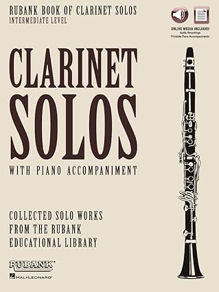 rubank book of clarinet solos intermediate level clarinet sheet music book with online audio 11 classical and