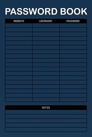 password book password organizer book keeping track of password username/log in web addresses emails never