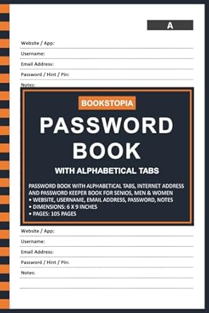 password book with alphabetical tabs internet address and password keeper book for seniors men women password