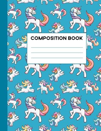 unicorn composition notebook wide ruled paper notebook journal with cute unicorn pattern cover for teens kids