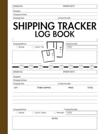 shipping tracker log book for any entrepreneur or business owner to keep track of shipped orders 1st edition