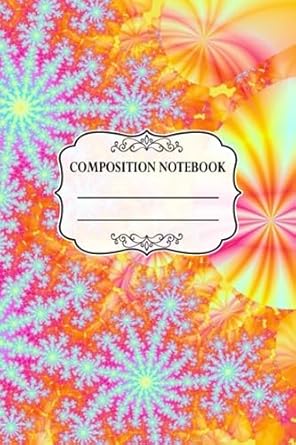 composition notebook fractal snowflakes writing painting college ruled school aesthetic 6x9 120 pages 1st