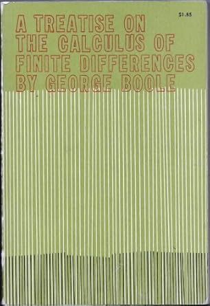 a treatise on the calculus of finite differences 2nd edition george boole b0007e2wg4