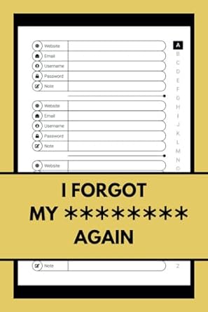 i forgot my password again password book alphabetical tabs page with number keep track and protect usernames
