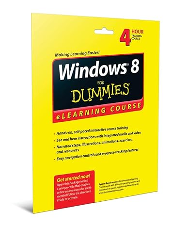 windows 8 for dummies elearning course access code card 1st edition faithe wempen 1118468473, 978-1118468470