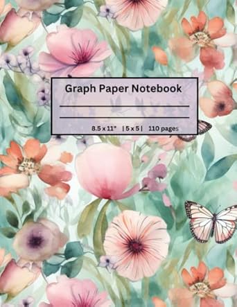 elegant blooms graph notebook 5x5 grid for beautifully precise creativity 1st edition veralda publishing