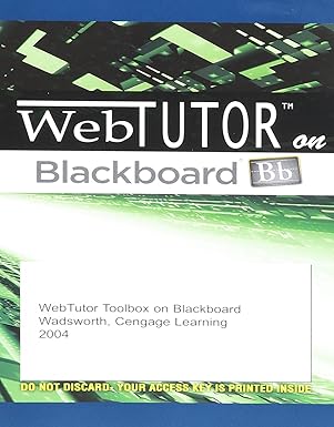 webtutora toolbox on blackboard printed access card 1st edition cengage learning 0534274897, 978-0534274894