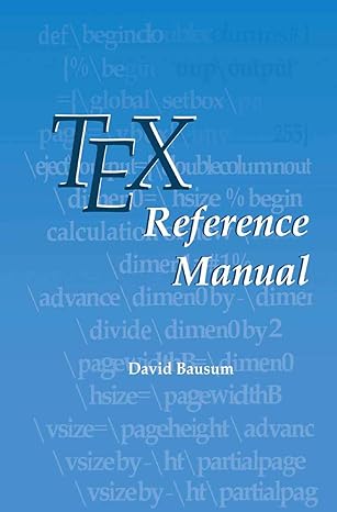 tex reference manual 1st edition david bausum 0792376730, 978-0792376736