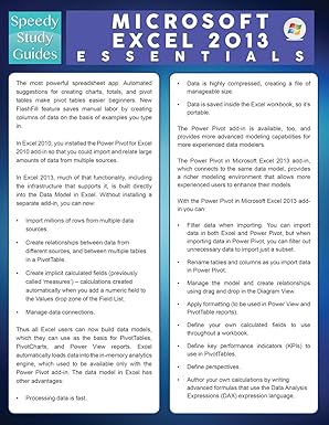 microsoft excel 2013 essentials 1st edition speedy publishing llc 1632871866, 978-1632871862