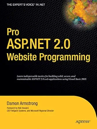 pro asp net 2 0 website programming 1st edition damon armstrong 1590595467, 978-1590595466