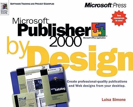 microsoft publisher 2000 by design 1st edition luisa simone 1572319534, 978-1572319530