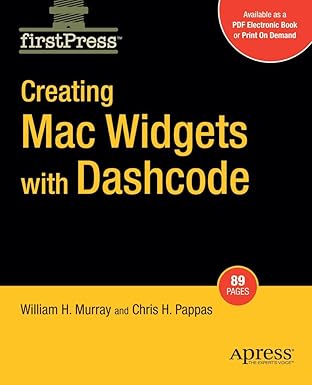 creating mac widgets with dashcode 1st edition william murray ,chris pappas 1430209674, 978-1430209676